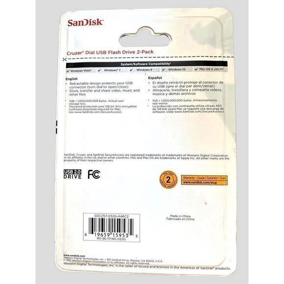 SanDisk Cruzer Dial 32GB USB 2.0 Flash Drive - Picture 4 of 4